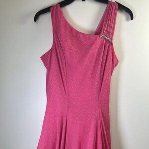 Juniors 7/8 Sparkly Pink Homecoming Valentines Dance whimsy Fairy Cocktail Dress